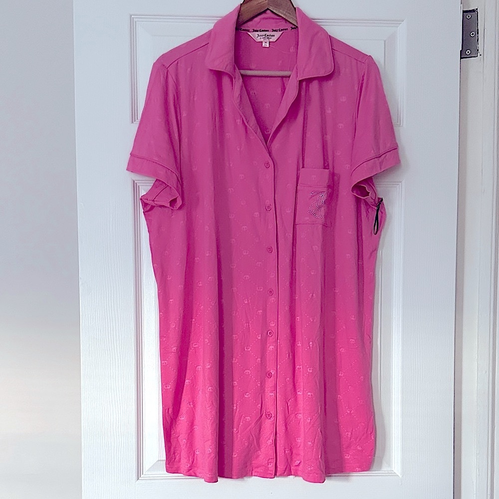 NWT Pink Button-Up Sleep Shirt